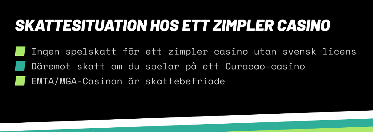 skattesituation hos ett zimpler casino utan svensk licens